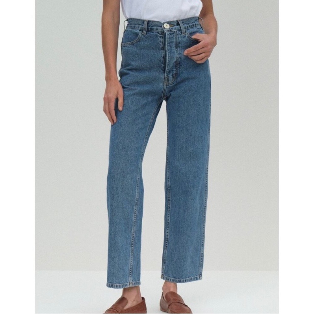 Jesse Kamm Straight Leg Denim Jeans Button Fly Japanese Denim Cowboy Blue 2 - Picture 2 of 10